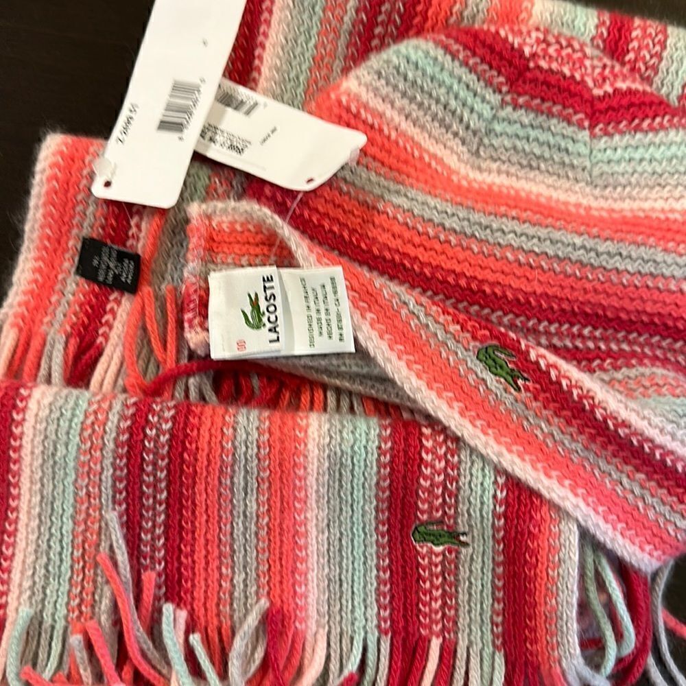NWT Lacoste Hat & Scarf set. - Picture 4 of 5